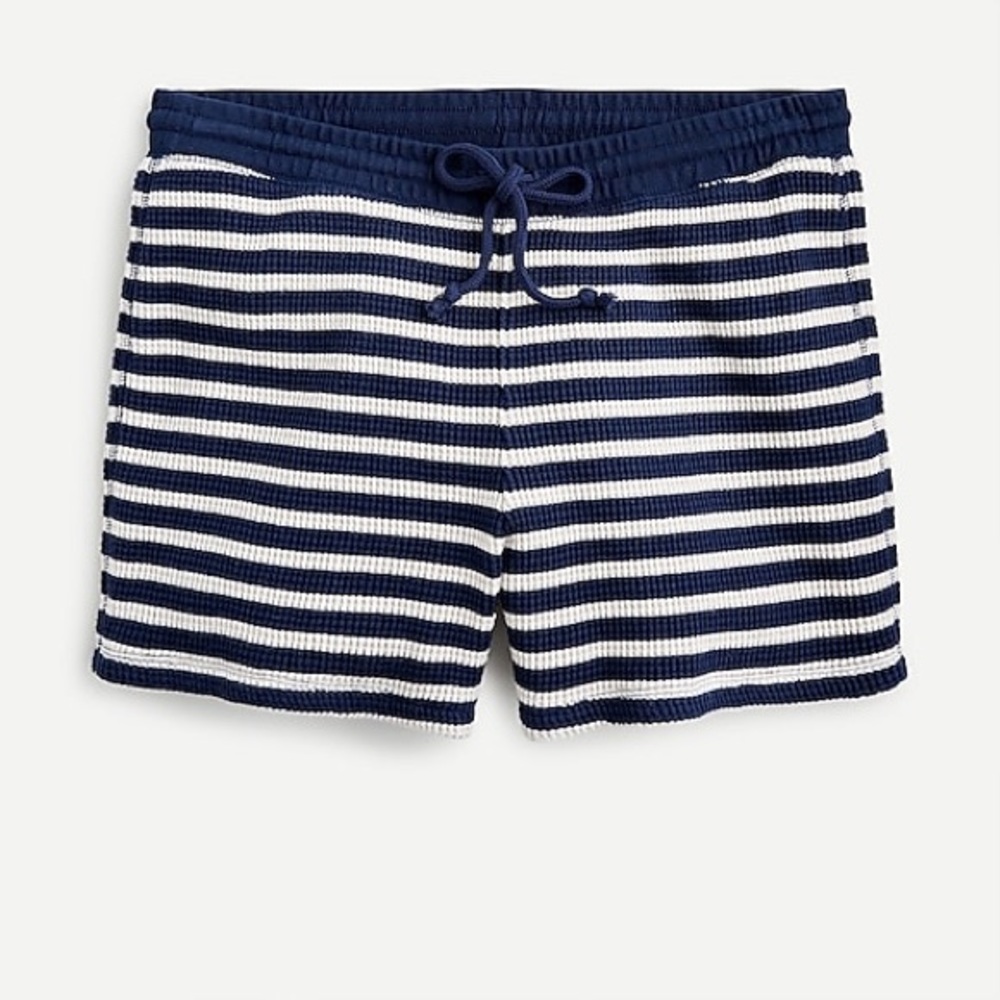 J.Crew Waffle drawstring short in stripe AY073